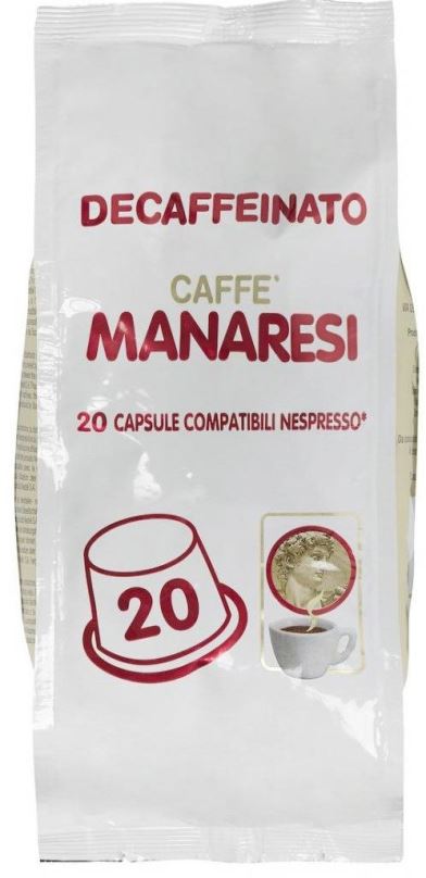 Kávové kapsle Manaresi kávové kapsle pro Nespresso přístroje, bez kofeinu.