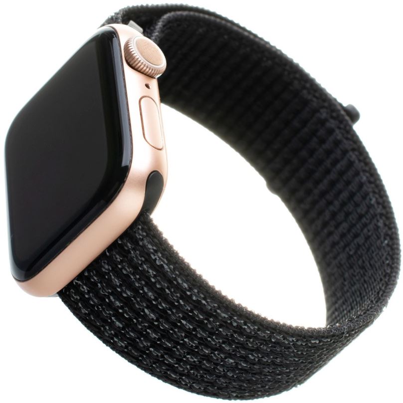 Řemínek FIXED Nylon Strap pro Apple Watch 42/44/45/Ultra 49mm reflexně černý