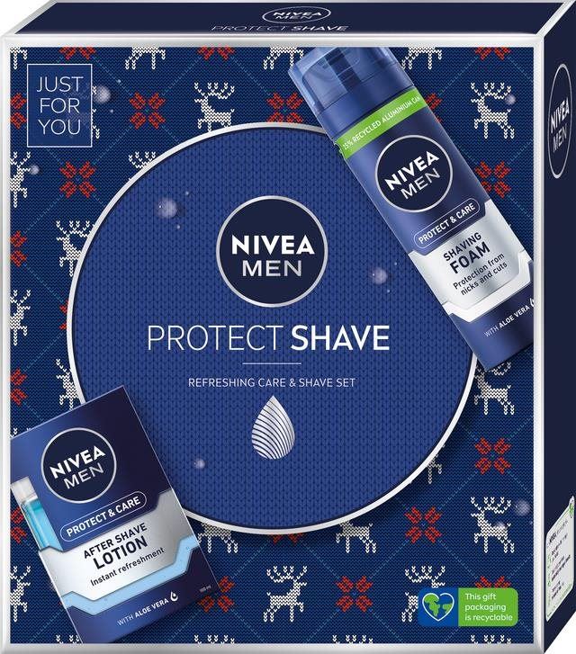 Dárková kosmetická sada NIVEA MEN dárkové balení pro oholení bez pocitu napnuté pokožky