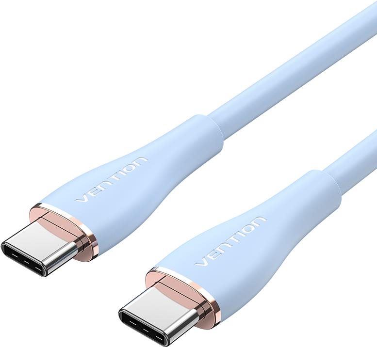 Datový kabel Vention USB-C 2.0 Silicone Durable 5A Cable 1m Light Blue Silicone Type