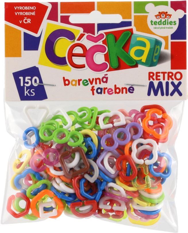 Kreativní hračka Teddies Céčka barevná 150 ks retro mix