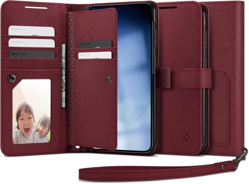 Kryt na mobil Spigen Wallet S Plus Burgundy Samsung Galaxy S23+