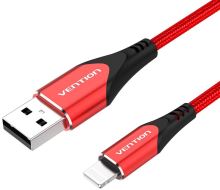 Datový kabel Vention Lightning MFi to USB 2.0 Braided Cable (C89) 1m Red Aluminum Alloy Type