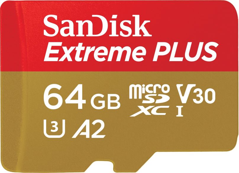 Paměťová karta SanDisk microSDXC 64GB Extreme PLUS + Rescue PRO Deluxe + SD adaptér