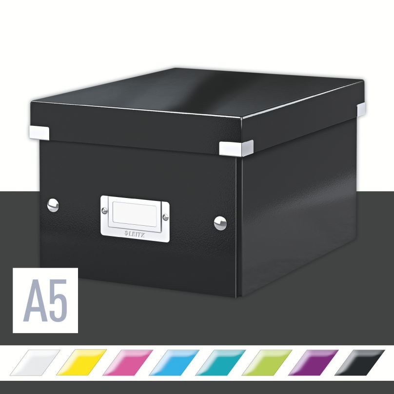 Archivační krabice LEITZ WOW Click & Store A5 22 x 16 x 28.2 cm, černá
