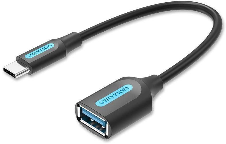 Redukce Vention USB-C 3.2 Gen 1 (M) to USB-A (F) OTG Cable 0.15M Black PVC Type
