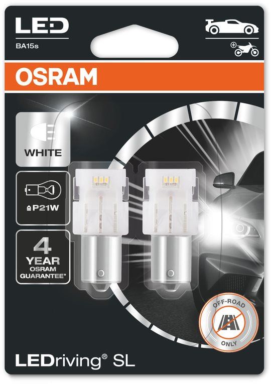 LED autožárovka OSRAM LEDriving SL P21W Studeně bílá 6000K 12V dva kusy v balení