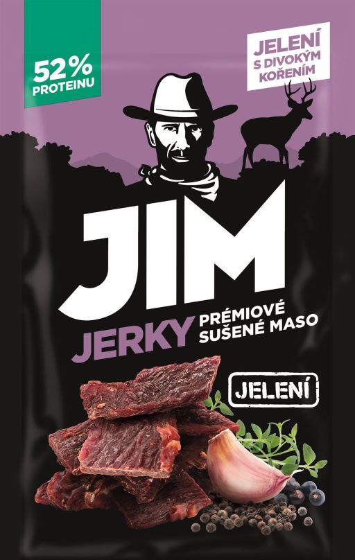 Sušené maso Jim Jerky jelení s divokým kořením 23 g