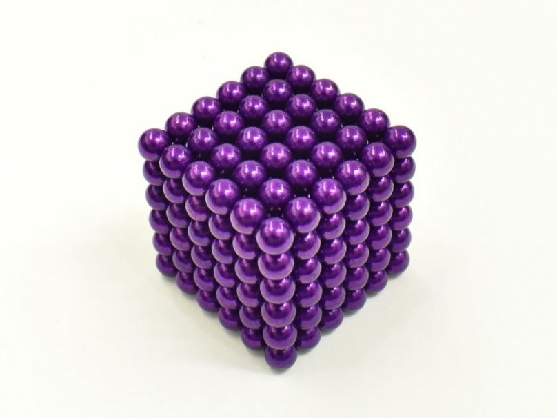 Magnetická stavebnice NeoCube fialová, 216 kuliček o průměru 5 mm