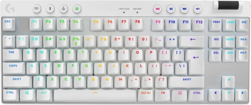 Herní klávesnice Logitech G PRO X TKL LIGHTSPEED Tactile, bílá