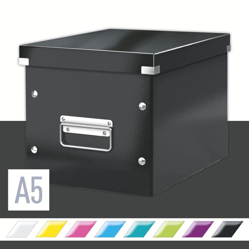 Archivační krabice LEITZ WOW Click & Store A5 26 x 24 x 26 cm, černá