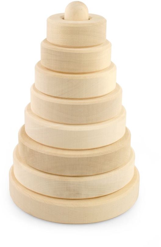 Vzdělávací hračka Ulanik Montessori dřevěná pyramida malá