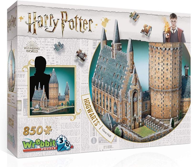 3D puzzle Wrebbit 3D puzzle Harry Potter: Bradavice, Velká síň 850 dílků