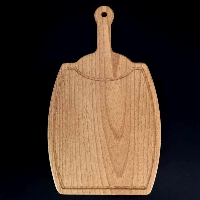 Prkénko AMADEA Dřevěné prkénko s drážkou ve tvaru sudu, masivní dřevo, 36x21x1,5 cm