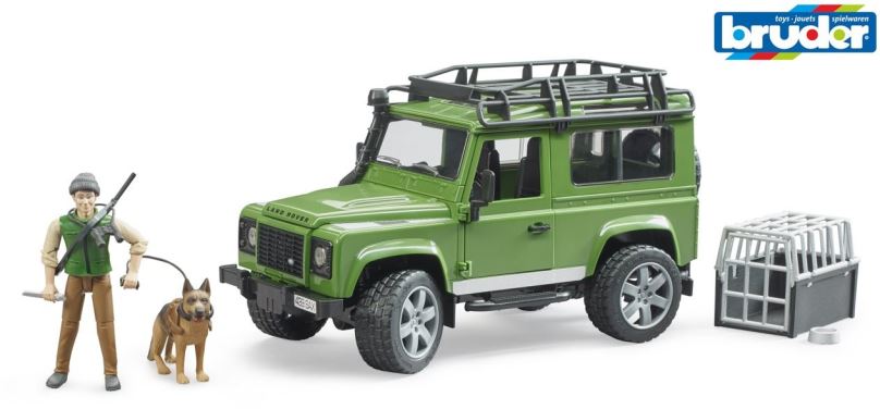 Auto Bruder Lesnictví - Land Rover Defender s myslivcem a psem