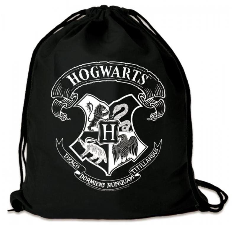 Vak na záda LOGOSHIRT Harry Potter: Bradavický erb, černý, 36 x 44 cm