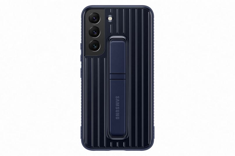 Kryt na mobil Samsung Galaxy S22 5G Tvrzený ochranný zadní kryt se stojánkem námořnícká modrá