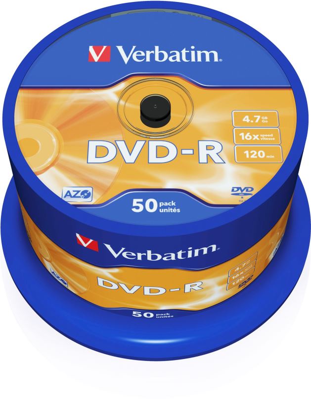 Média VERBATIM DVD-R AZO 4,7GB, 16x, spindle 50 ks