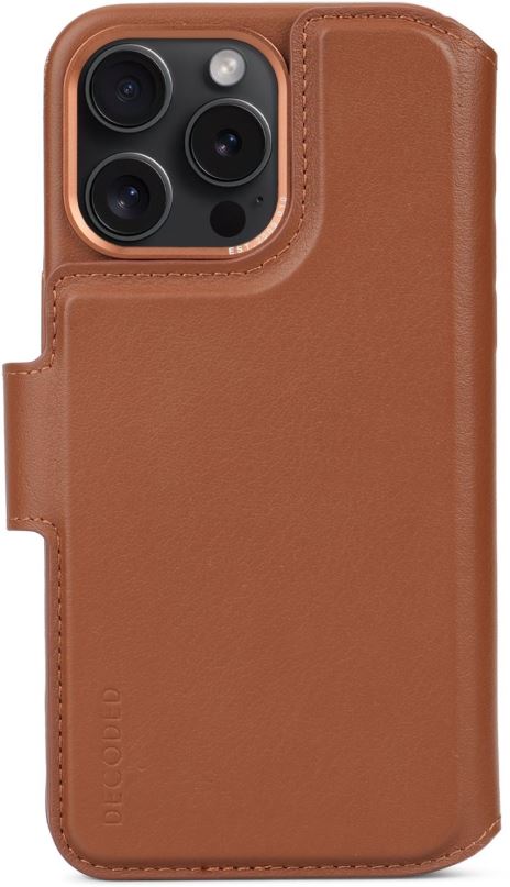 Pouzdro na mobil Decoded Leather Detachable Wallet Tan iPhone 15 Pro Max