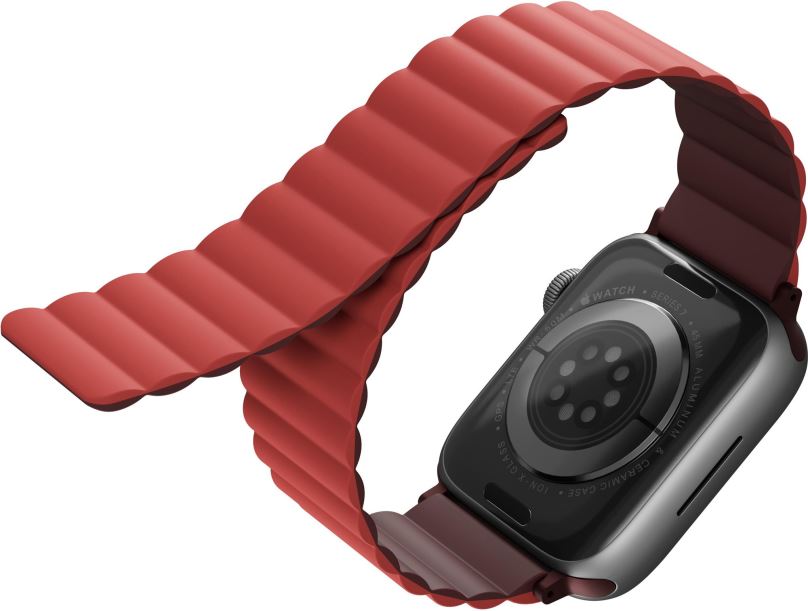 Řemínek Uniq Revix Reversible Magnetic řemínek pro Apple Watch 38/40/41mm vínový/korálový