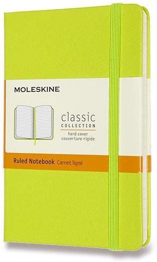 Zápisník Moleskine S, tvrdé desky, linkovaný, limetkový