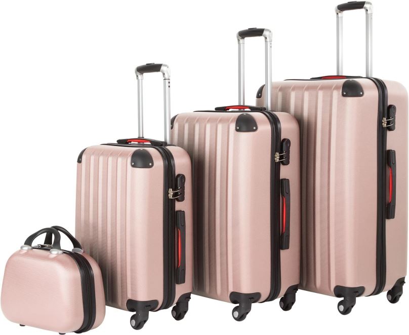 Sada kufrů Cestovní kufry Pucci sada 4 ks růžová zlatá