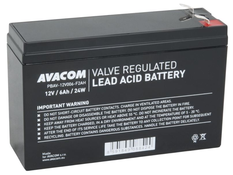 Baterie pro záložní zdroje AVACOM baterie 12V 6Ah F2 HighRate
