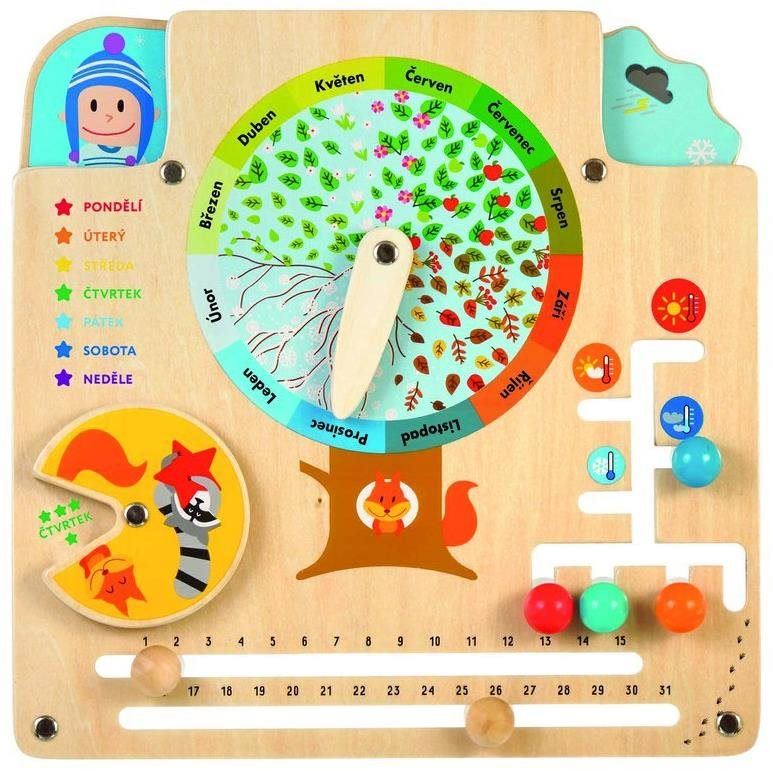 Didaktická hračka Lucy & Leo 322 Kalendář přírody - dřevěná naučná hrací deska