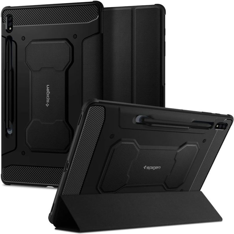 Pouzdro na tablet Spigen Rugged Armor Pro Black Samsung Galaxy Tab S7+/S8+