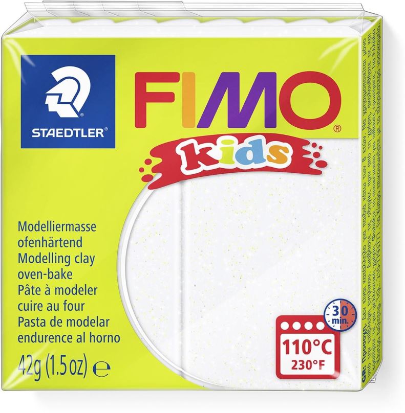 Modelovací hmota FIMO kids 8030 42g bílá se třpytkami