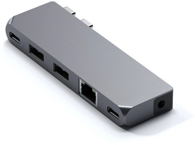 Replikátor portů Satechi Aluminium Pro Hub Mini (1xUSB4 96W, 1xHDMI 6K 60Hz, 2 x USB-A 3.0, 1xEthernet, 1xUSB-C, 1xAu