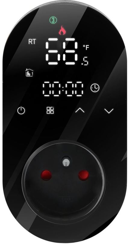 Chytrá zásuvka MOES Smart Plug + Thermostat, Wi-Fi, Black