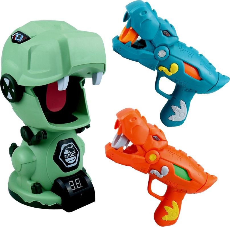 Dětská pistole Aga4Kids Pistole na pěnové míčky s terčem ve tvaru dinosaura