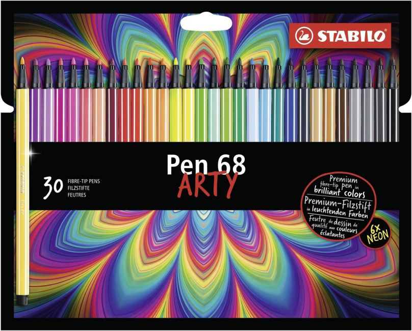 Fixy STABILO Pen 68 kartonové pouzdro ARTY 30 barev