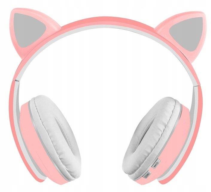 Bezdrátová sluchátka Malatec 16865 Bezdrátová sluchátka Cat s tlapkou růžová