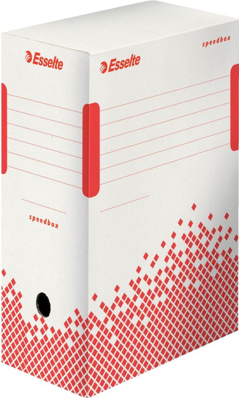 Archivační krabice ESSELTE Speedbox, 15 x 25 x 35 cm, bílo-červená