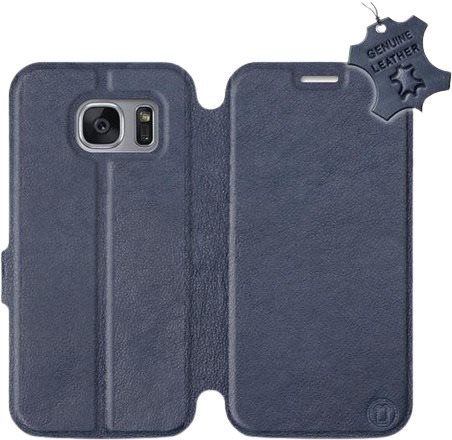 Kryt na mobil Flip pouzdro na mobil Samsung Galaxy S7 Edge - Modré - kožené -   Blue Leather