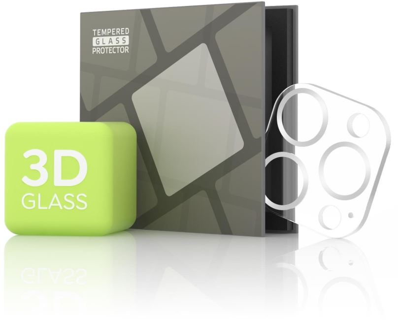 Ochranné sklo na objektiv Tempered Glass Protector pro kameru iPhone 13 Pro Max / 13 Pro - 3D Glass, stříbrná (Case friendly)