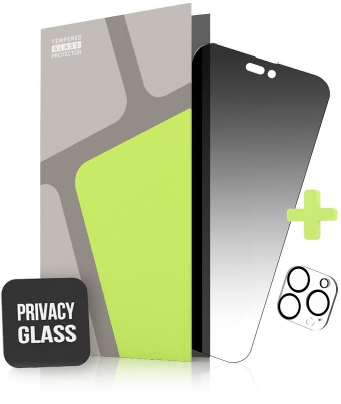 Ochranné sklo Tempered Glass Protector pro iPhone 14 Pro, Privacy Glass + sklo na kameru (Case Friendly)
