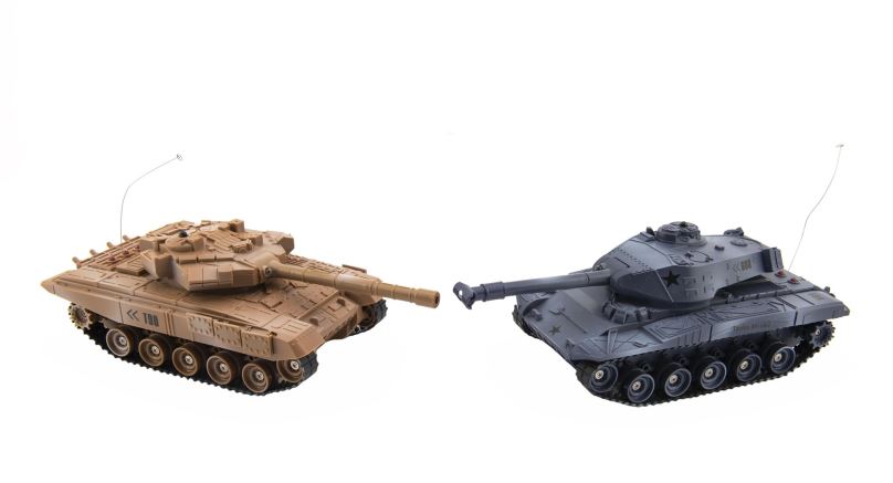 RC tank Teddies Tank RC 2ks 25cm tanková bitva+dobíjecí pack 27MHZ a 40MHz