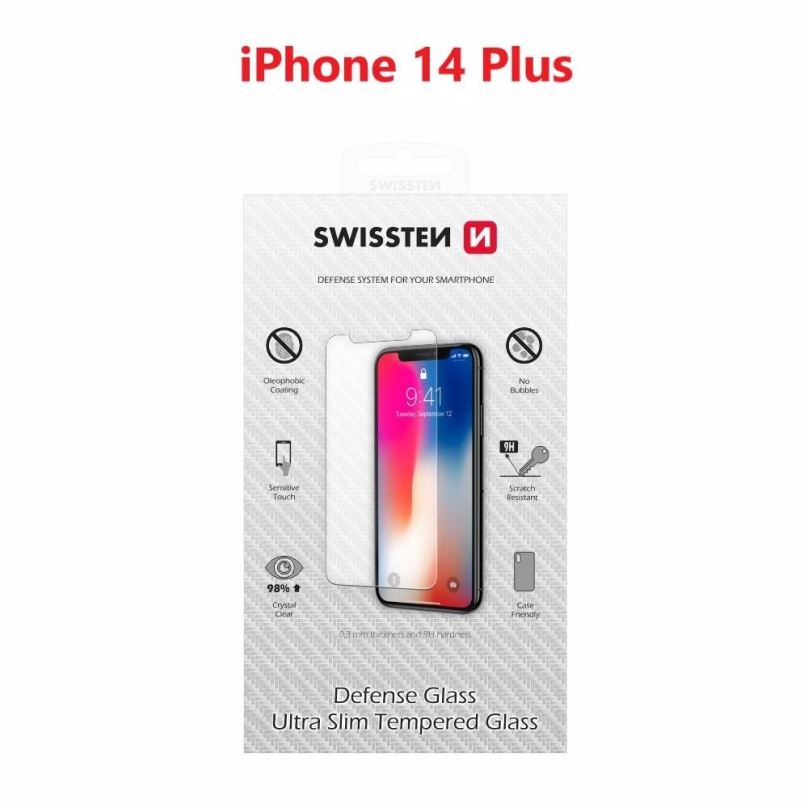 Ochranné sklo Swissten pro Apple iPhone 14 Plus černé