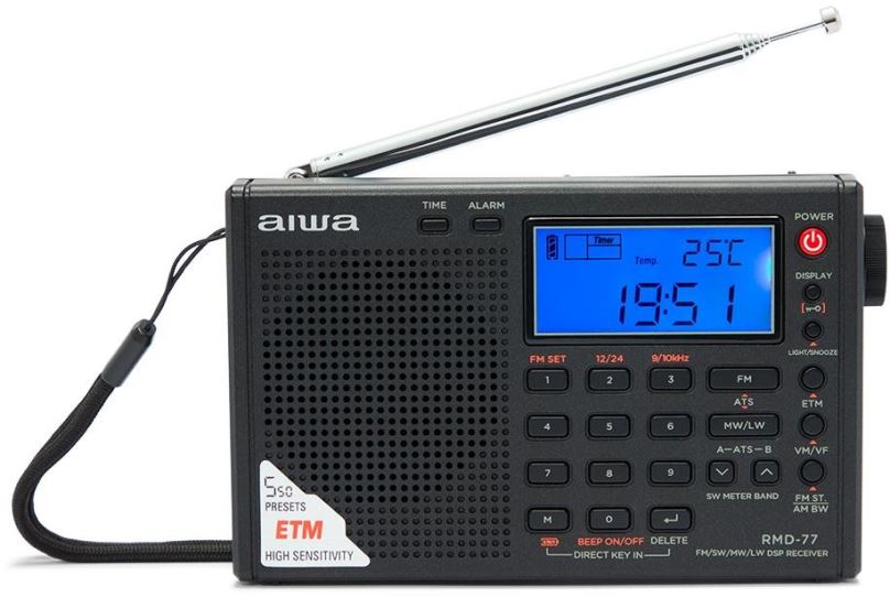 Rádio AIWA Rádio se sluchátky do uší RMD-77
