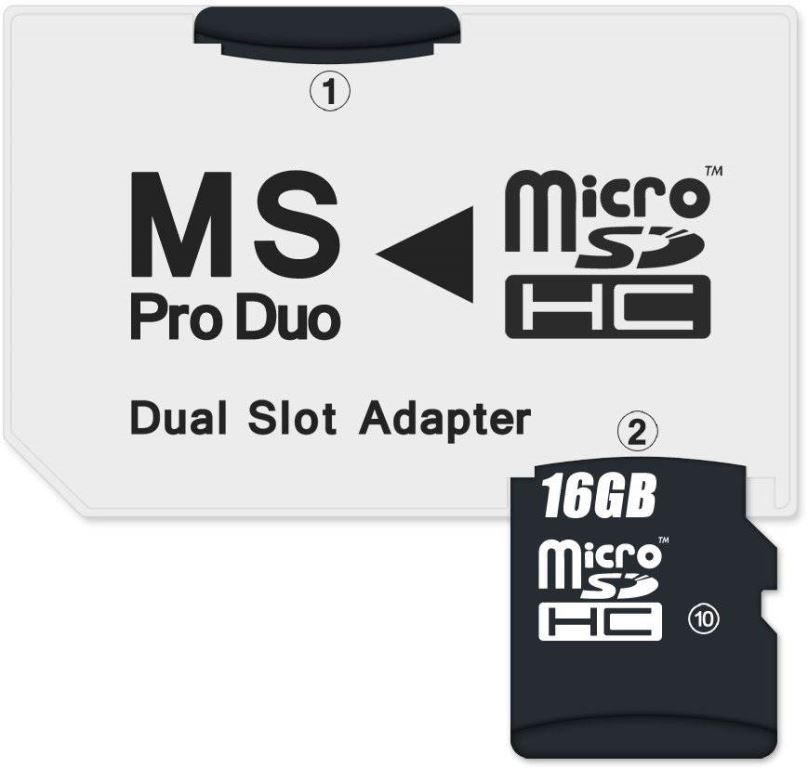 Adaptér na paměťové karty CONNECT IT MS PRO DUO na 2x Micro SDHC