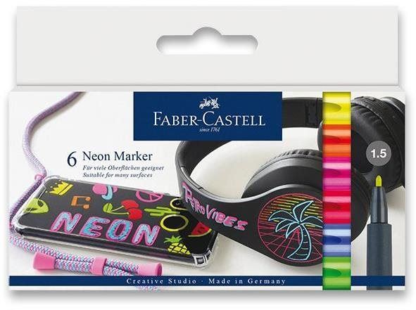Popisovače FABER-CASTELL v neonových barvách, 6 barev