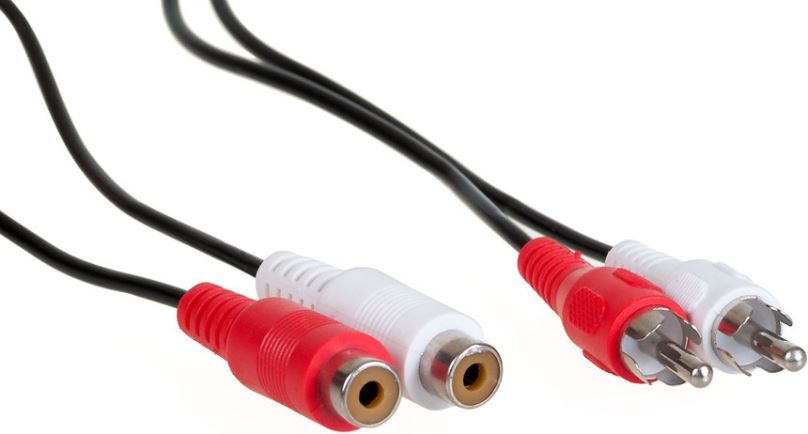 KAS025 - stereo audio prodlužovací kabel 2,5 m s konektory 2 x RCA (M) - 2 x RCA (F)