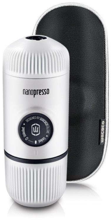 Cestovní kávovar Wacaco Nanopresso Chill White s pouzdrem
