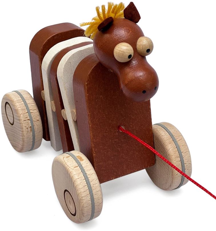 Tahací hračka Ulanik Kůň na provázku klapačka
