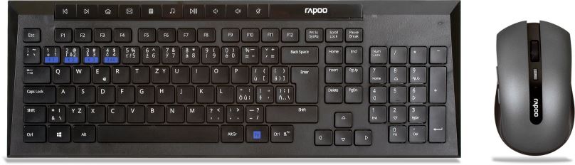 Set klávesnice a myši Rapoo 8200M Wireless Multi-Mode Black - CZ/SK