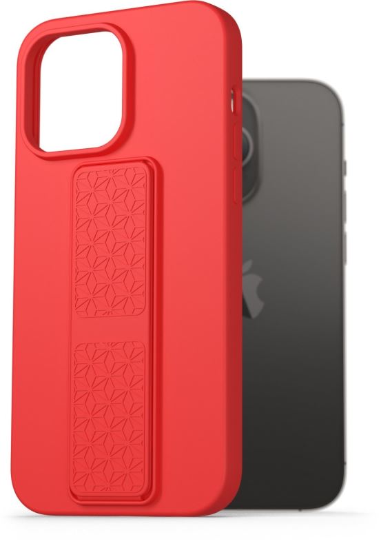 Kryt na mobil AlzaGuard Liquid Silicone Case with Stand pro iPhone 14 Pro Max červené