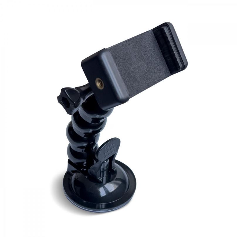 Příslušenství pro akční kameru MG Suction Cup držák na sportovní kamery + adaptér na mobil, černý